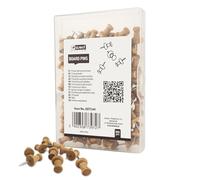 D.RECT Punaises en Bois 100 Pièces - Punaises pour Tableau Liège, Photos, Bureau, Maison, Artisanat - avec Boîte de Rangement