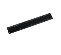 D.RECT Règle 20 cm en aluminium | pour l'école bureau maison | noir