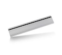 D.RECT Règle en Aluminium avec Poignée -Longueur de la 20 cm - Résistante à la Rupture pour École, Bureau, Maison Argent