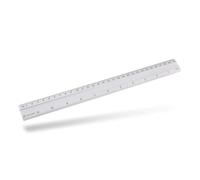 D.RECT Règle en aluminium 30 cm – graduée en cm et pouces – Argent