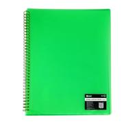 D.RECT Reliure à Anneaux Protège-Documents PP A4 - Livret de Présentation 20 Pochettes - Classeur à Spirales Solide - Porte-Documents à Spirales, Vert