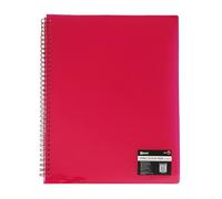 D.RECT Reliure à Anneaux Protège-Documents PP A4 - Livret de Présentation 20 Pochettes - Classeur à Spirales Solide - Porte-Documents à Spirales, Rose