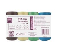 D.RECT Sacs Poubelle 35L, 80 Pièces, Sacs Poubelles pour le Recyclage, 4 Couleurs