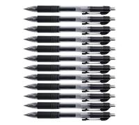 D.RECT Stylo Gel Noir 12 Pièces - Stylo à Bille Automatique avec Recharge Remplaçable