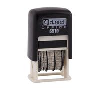 D.RECT Tampon Dateur D510 4 mm Noir avec Coussin Intégré Non Encré Format Jour Mois Année