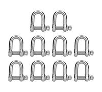 D Ring Anchor Shackle 304 Stainless Steel | Screw Pin Chain Connector for Marine/Lifting/Industrial Use | Weather Protected & High Load Bearing 1600kg (10pcsM10)