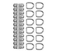 D Ring Trailer Tie Down Anchor, Heavy Duty Galvanized Steel Lashing D - Ring with 1200 lbs Break Strength, Secure Towing Hook for Trucks RV Campers ATV SUV Boat, 12 - Piece Set