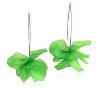 D.Rosse Boucles d'oreilles pendantes en résine en forme de pétales de rose - Longues boucles d'oreilles pendantes en acrylique - Boucles d'oreilles florales exagérées pour femmes et filles, Plastique