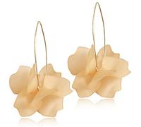 D.Rosse Boucles d'oreilles pendantes en résine en forme de pétales de rose - Longues boucles d'oreilles pendantes en acrylique - Boucles d'oreilles florales exagérées pour femmes et filles, Acrylique