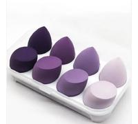 D.Sirez Lot de 8 éponges de maquillage Beauty Blender avec boîte de rangement en plastique transparent - Éponges douces, réutilisables, sans latex pour fond de teint, mélange, contour et poudre - Pour
