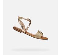 Geox D Sozy Plus F Sandales plates pour femme, DK Gold/LT Gold, 40 EU
