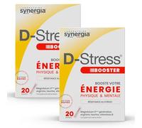 D-STRESS BOOSTER Lot de 2 Boîtes +1 Produit Synergia Offert | Magnésium de 3ème Génération, Taurine, Arginine & Vitamines B | Booste l’Énergie Physique et Mentale | LABORATOIRE SYNERGIA