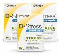 D-STRESS COMPRIMÉS Lot de 3 + Vitamine D Offerte | Magnésium de 3ème Génération + Taurine + Arginine + Vitamines B | Gère le Stress du Quotidien et Réduit la Fatigue | LABORATOIRE SYNERGIA