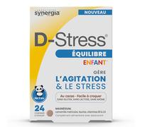 D-Stress ÉQUILIBRE ENFANT Boîte de 24 Comprimés à Croquer | Gère l’Agitation et le Stress chez l’Enfant | Au Bon Goût de Cacao | Laboratoire Synergia