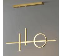 d Suspension de Salle à Manger en Bande, Lampe Suspendue linéaire en métal avec luminaires décoratifs en Anneau, Lampes suspendues LED Modernes, luminaires Suspendus minimalistes pour îlot de cui