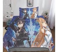 D Sword Art Online Housse De Couette Avec Taies D'oreiller Housses De Couettes Anime Parure De Lit Microfibre Avec Fermeture ¿¿Clair Parure De Couette