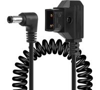 D-Tap vers câble enroulé DC 12 V à Angle Droit, câble de Remplacement Dtap vers 12 V DC5525 Barrel Jack pour Anton Bauer, KIPRO LCD, Black Magic, etc