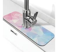D Tapis de robinet d'évier absorbant prismes colorés - Séchage rapide contre les éclaboussures - Plateau anti-gouttes pour comptoir de cuisine ou de salle de bain