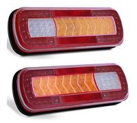 D-TECH 2 Pcs 9-30V E-Mark Approbation Led Combinaison Arrière Remorque Feu Arrière Indicateur Dynamique Lampe IP67 Étanche Profil Bas Universel Pour Camion Camion Rv Caravane Camping-Car Van Tracteur