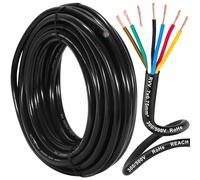 D-TECH Câble remorque 7 Fils 10M, Câble électrique pour eclairage de remorque, Câble Rond 7 Fils de Remorque pour Le câblage des Feux arrière, Câble de véhicule 7 x 0,75 mm²12V 24V 48V 80V