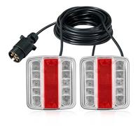 D-TECH Feux Arrières Led Avec Aimant Fiche à 7 Broches Câble 2.5/7.5M, Feux Arrière Remorque Magnétique 12V Led Étanche, Kit Feu Éclairage Remorque 7 Broches Avec Faisceau