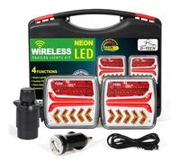 D-TECH Kit de feux arrière de remorque magnétique sans fil 12V 24V pour remorque, camion,Rechargeable feux remorque Camion sans fil bluetooth,feux de remorque led etanche,Homologation ECE R10 EMC CE