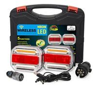 D-TECH LED feux arrière de remorque magnétique sans fil, feux arrière dynamiques étanches sans câble,Kit plaque de feux remorque sans fil magnétique 12V 24V,approuvé ECE R10 EMC