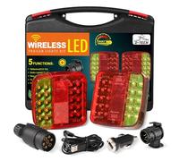 D-TECH LED feux arrière de remorque magnétique sans fil,Rechargeable Feux arrière de remorque sans fil avec adaptateur 13 vers 7broches,kit éclairage arrière feu led wifi,IP65 étanche,Approuvé ECE