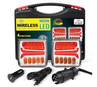 D-TECH LED feux remorque sans fil magnétique 12V 24V,feux arrière de remorque étanche WiFi,Homologué ECE R10 EMC CE,Bluetooth feux arrière remorque magnétique sans fil Kit d'éclairage de LED étanche