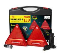 D-TECH LED feux remorque sans fil magnétique 12V 24V,Triangulaire feux arrière de remorque WiFi,Homologué ECE R10 EMC,Bluetooth feux arrière remorque magnétique sans fil Kit d'éclairage de LED étanche