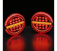 D-TECH Lot de 2 feux arrière LED 12 V 24 V pour remorque Hambourg Truck Feu arrière Feu de frein Feu de freinage Clignotant dynamique Voyant lumineux de contrôle pour camion, camping-car, transporteur