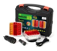D-TECH Lumière de remorque sans fil,feux arrière de remorque magnétique,12 V 24 V Kit de phares arrière LED sans fil,Ensemble de feux arrière pour remorque,Phares arrière Tracteur,Homologué ECE