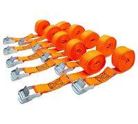 D&W Lot de 10 Sangles d'arrimage 125 daN 25 mm x 2,5 m