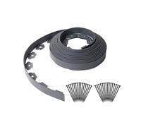 D-Work Bordure de Jardin Flexible en PE Gris - 10M - Ht. 5cm - Ép. 4mm - Installation pratique sans creusage - Avec 30 Piquets