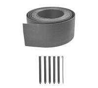 D-WORK - Bordure De Jardin Flexible Gris Anthracite 9x4,5 cm - Longueur 5 m en PE Recy t Fibres De Bois - Séparateur Pelouse avec 6 Piquets Métalliques
