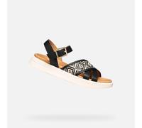 Geox Femme D Xand 2s B Sandales compensées, Noir, 37 EU