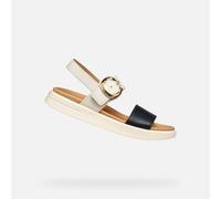 Geox Femme D Xand 2s A Sandales compensées, Lt Sand Black, 38 EU