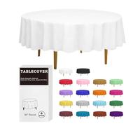 D&Z Lot de 6 nappes Rondes en Plastique jetables pour fête, Anniversaire, Mariage, Noël - Blanc - 213,4 cm