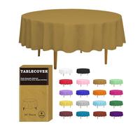 D&Z Lot de 6 nappes Rondes jetables en Plastique doré de 213,4 cm pour fête, Anniversaire, Mariage, Noël