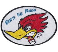 D056 - Ecusson Patch Brodé Thermocollant - 9 cm x 6 cm - Born To Race