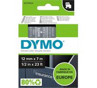 D1 Genuine Self Adhesive Labels12mm x 7m RollBlack Print on Clear Backgroundfor LabelManager Label Makers