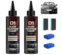 D1 Glass Polishing Liquid, Bianca Glass Polishing Liquid D1, Anti-Fog Hydrophobic Coating Spray, Compound Windshield Cleaner, Scratches, Wiper Marks & Oil Film (2Pcs)
