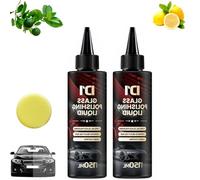 D1 Glass Polishing Liquid, Car Glass Oil Film Remover & Auto Scratch Repair Compound, Car Scratch Remover, Anti-Fog Hydrophobic Coating Spray, Scratches,Oil Film with Sponge (2pcs)