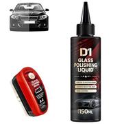 D1 Glass Polishing Liquid Glass Car Polish, Auto Polishing Compound Windshield Cleaner Oil Film Remover, Anti-Fog Hydrophobic Coating Spray, Scratches, Wiper Marks & Oil Film with Sponge(1pc-b)
