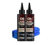 D1 Glass Polishing Liquid - Windshield Oil Film Remover & Hydrophobic Anti-Fog Coating, Removes Scratches, Swirls, Wiper Marks - Long-Lasting Polish & Degreaser (2pcs)