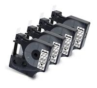 D1 Label 45010 Lot de 4 rouleaux de ruban adhésif de rechange pour Dymo D1 45010 S0720500, 1,27 cm x 7,9 m Noir sur transparent pour étiqueteuse LabelManager 160 210D 260P 450D