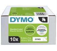 D1 Standard Ruban Étiquettes - 9mm X 7m Noir sur Blanc, Paquet De 10 - 2093096