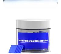 D100 Lot de 100 coussinets thermiques en silicone bleu 12 x 12 x 0,15 mm isolant ignifuge doux pour les puces CPU SSD carte mère téléphone portable réparation électronique refroidissement autocollant