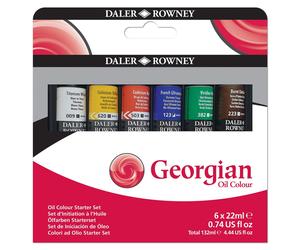 [D111900150] DALER ROWNEY Peinture à l'huile GEORGIAN Oil 6X22ML SET INITIATION