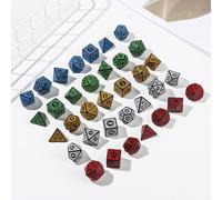 D12 D20 7-Die Dunges And Dragons Pour Trpg Dnd Paillettes, Accessoire De Jeu, Jeu De Dés Idescent